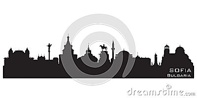 Sofia Bulgaria city skyline vector silhouette Vector Illustration