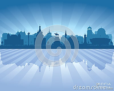 Sofia Bulgaria city skyline vector silhouette Vector Illustration