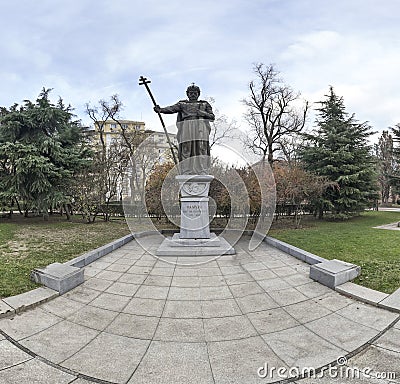 Monument of Bulgarian Tsar Samuel, Sofia, Bulgaria Editorial Stock Photo