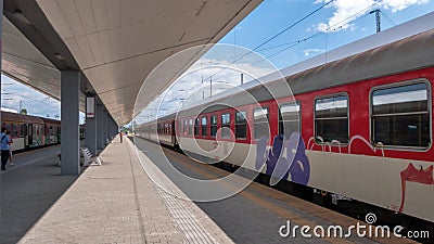 SOFIA, BULGARIA - SEPTEMBER 16, 2018: Central train station in city of Sofia Editorial Stock Photo