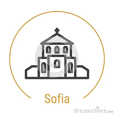 Sofia, Bulgaria Vector Line Icon Vector Illustration