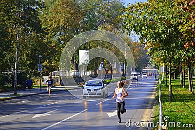 Sofia Marathon streets Bulgaria Editorial Stock Photo