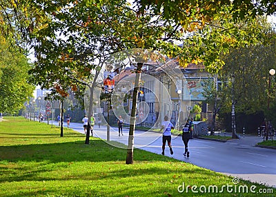 Sofia Marathon streets Editorial Stock Photo