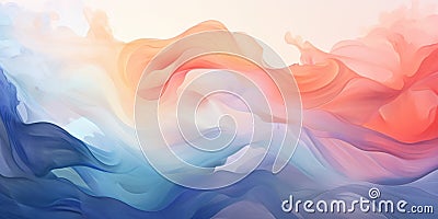 soft abstract futuristic waves of watercolor paint with a smooth transition of colors, background,design concept Stock Photo