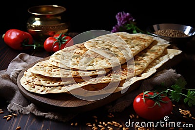 Soft Armenian bread lavash. Generate Ai Stock Photo