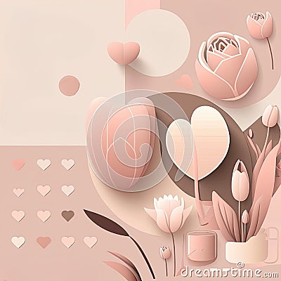 Premium Background for Mother's day. Cartoon Illustration