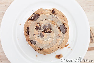 Cookie with Dark Chocolate Chip Stock Photo