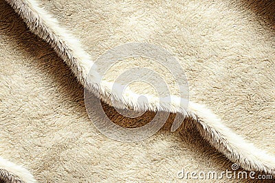 Soft beige fur texture fabric animal hair wavy seamless pattern abstract background. Fluff clothing fashion material Stock Photo