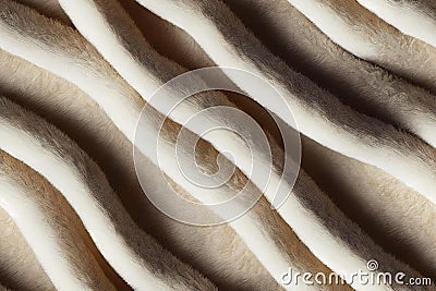 Soft beige fur texture fabric animal hair wavy seamless pattern abstract background. Fluff clothing fashion material Stock Photo