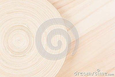 Soft beige white wooden background with abstract circles. Stock Photo