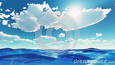 Sea waves under summer sky Stock Photo