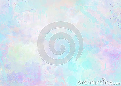 Soft blue violet cloudy watercolor background of abstract rainbow sunset sky Stock Photo