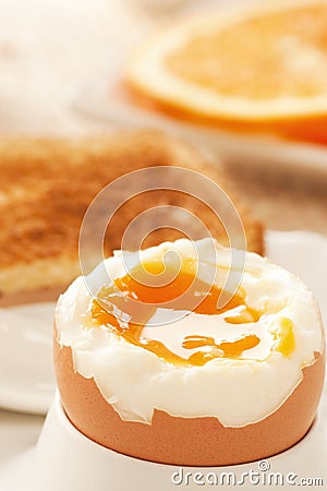 Soft boiled egg Stock Photo