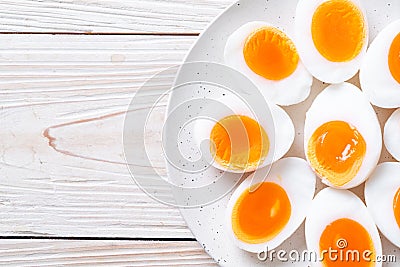 Soft Boiled Eggs Stock Photo