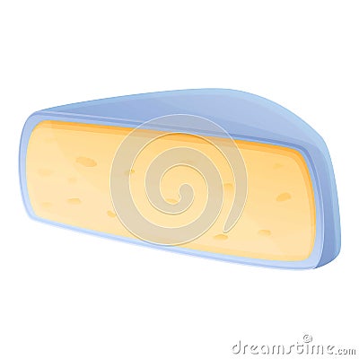 Soft cheese icon, cartoon style Vector Illustration