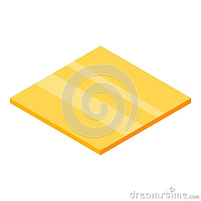 Soft cheese slice icon, isometric style Vector Illustration