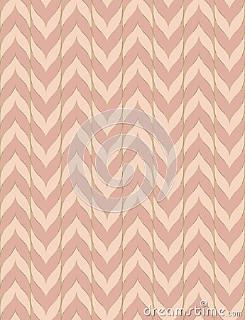 Soft chevron vector seamless pattern in gold and light pink tones Vector Illustration
