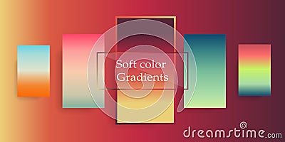 Soft color gradients. A modern color combination for a mobile application, or for design. Gradient background. Vector Illustration
