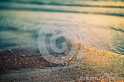 Soft color sand and water background Stock Photo