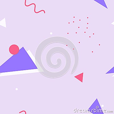 Soft colored memphis pattern design Vector Illustration