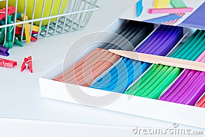 Soft colored wax clay Stock Photo