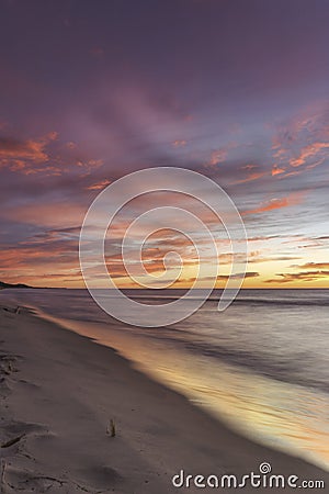 Soft colors from sunset at beaches. Stock Photo