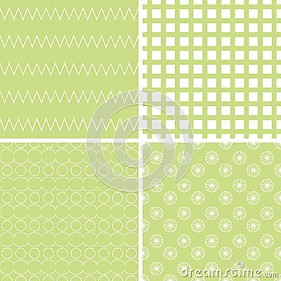 Soft different vector seamless patterns. Stock Photo