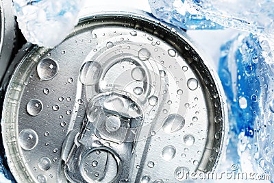 Soft drink in ice Stock Photo