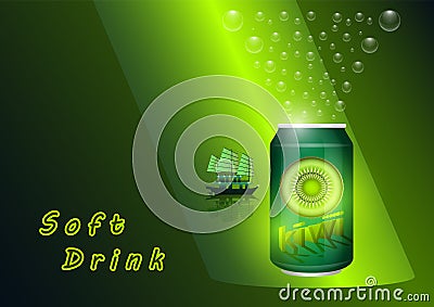 Soft Drink Kiwi Vector Illustration
