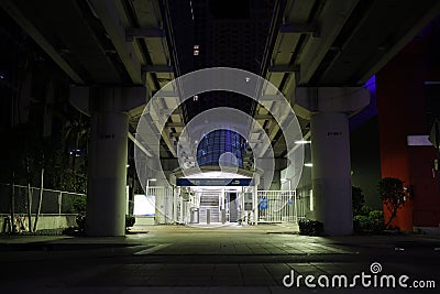 Subway station entrance early morning in Miami. Stock Photo