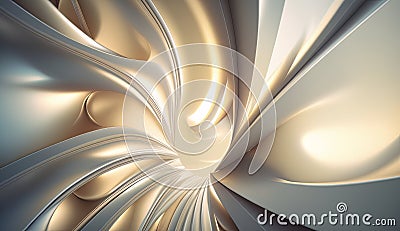 Soft elegant curves in light natural tones. Abstract minimalistic background. Generative ai Stock Photo