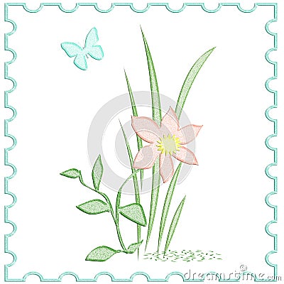 Soft flower poster Cartoon Illustration