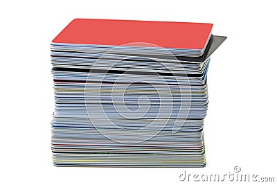 Soft focus of stack of plastic ID card, Credit cart, shopping ca Stock Photo