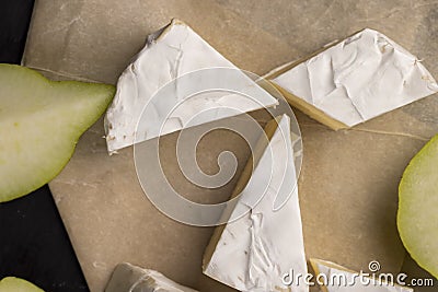 soft fresh cheese with noble white mold that you can eat Stock Photo