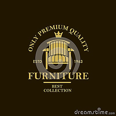 Soft furniture label Vector Illustration