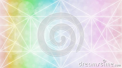 Soft glowing pastel rainbow sacred geometry background, abstract Stock Photo