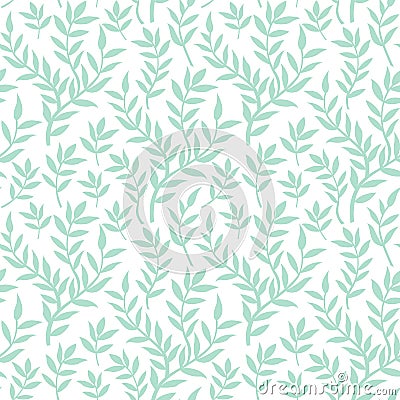 Soft green leaf Seamless pattern background vector design Vector Illustration