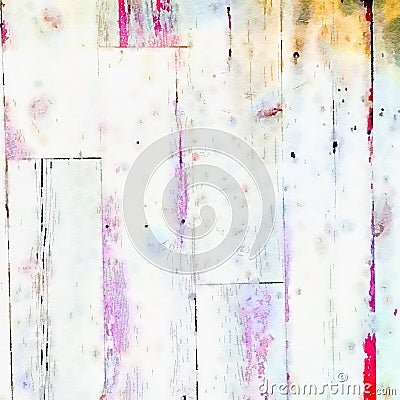 Soft grungy watercolor background with wood grain texture Stock Photo