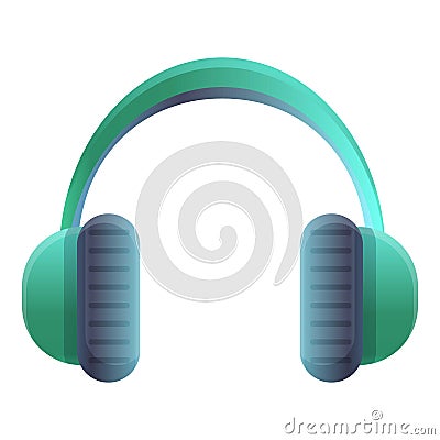 Soft headphones icon, cartoon style Vector Illustration