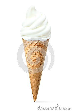 Soft ice cream cone isolated Stock Photo