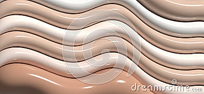 Soft inflate shiny lines, 3D rendering illustration Cartoon Illustration