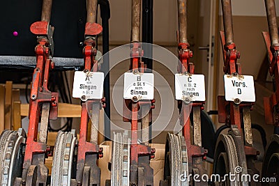 Soft landing gear for the train in the station Stock Photo