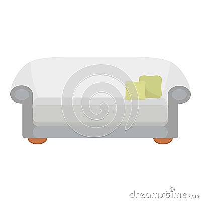 Soft modern sofa icon, cartoon style Vector Illustration