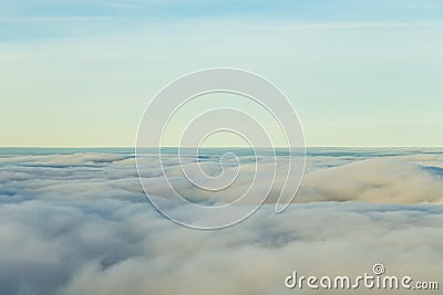 Soft morning sun in the clouds Stock Photo