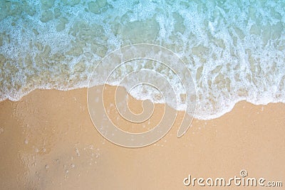 Soft ocean wave on sandy beach Stock Photo