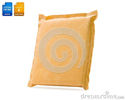 Soft pad isolated on white background. Square shape pillow for absorb. Clipping paths object Stock Photo