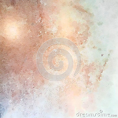 Soft pastel grungy abstract watercolor background in blue and brown Stock Photo