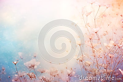 Soft pastel hues on gossamer flowers against dreamy backdrop Stock Photo