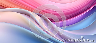 Soft pastel pink purple satin silk swirl wave background banner - Abstract textile fabric material, Generative AI Stock Photo
