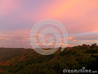 Soft Pastel Purple and Pink of the sunset sky Stock Photo